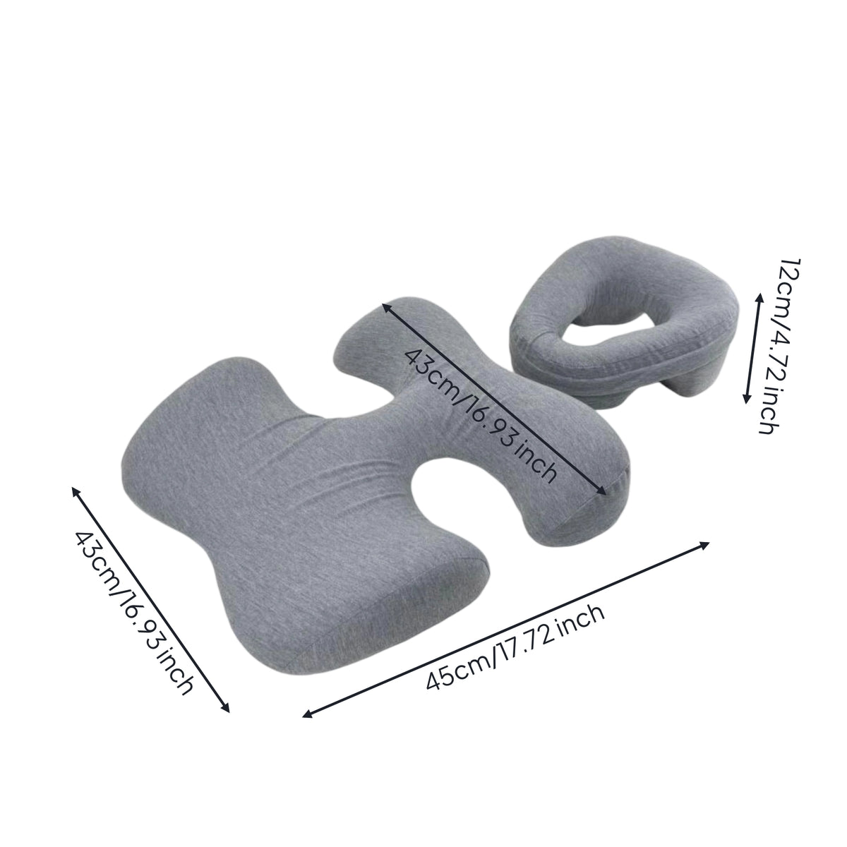 2 Pieces Memory Foam Pillow Set Cushioned Face Pillow Pressure Relief