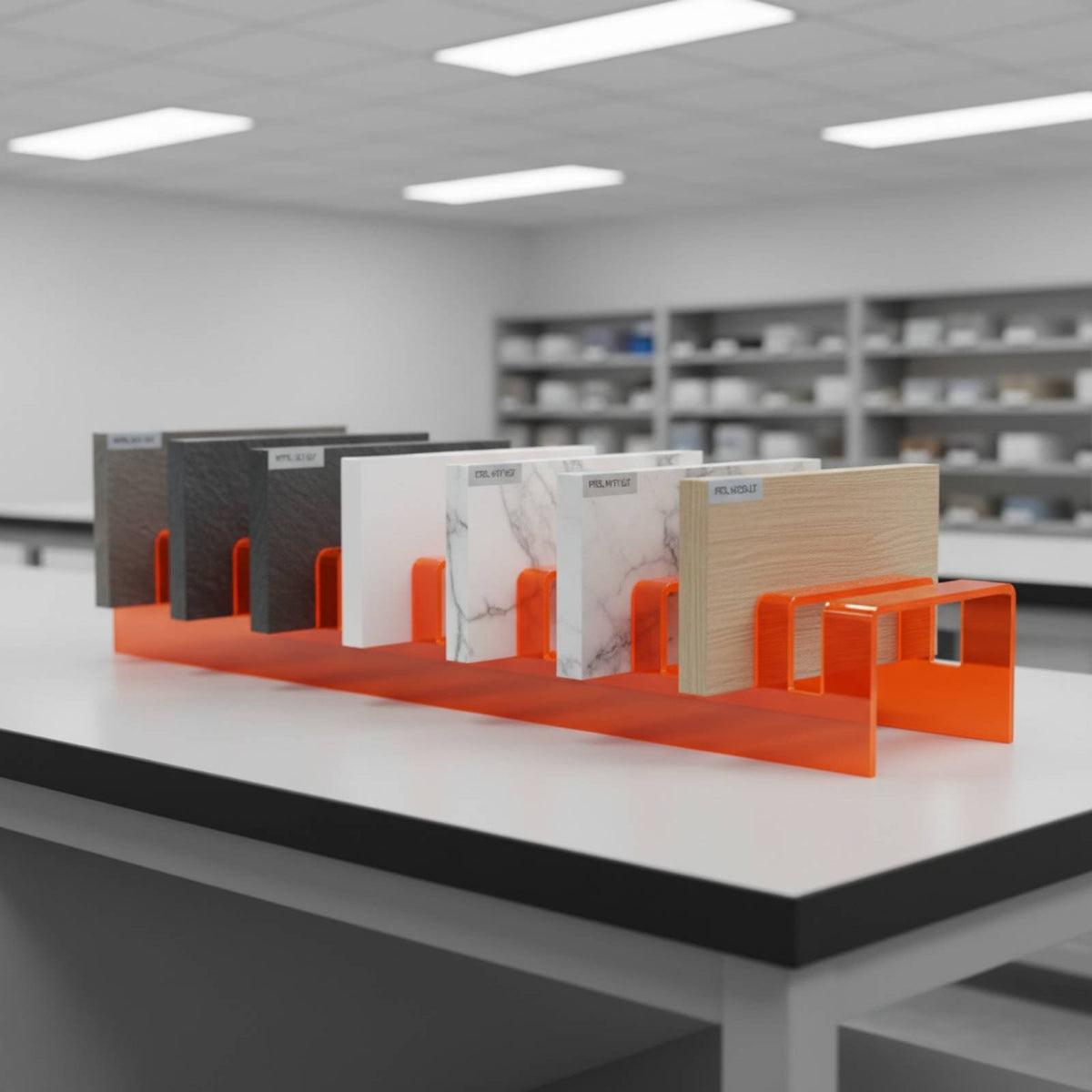 Tile Sample Display Rack Strong Load-Bearing Acrylic Tile Display Stand Slotted Stone Sample Holder Space-Saving Design