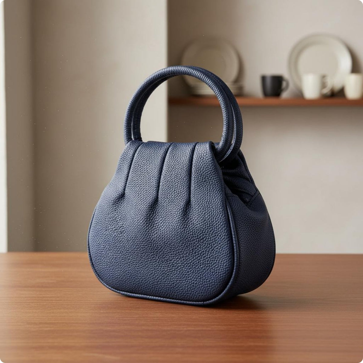 Round Handbag Portable Small Top Handle Bag Lightweight for Shopping, Travel