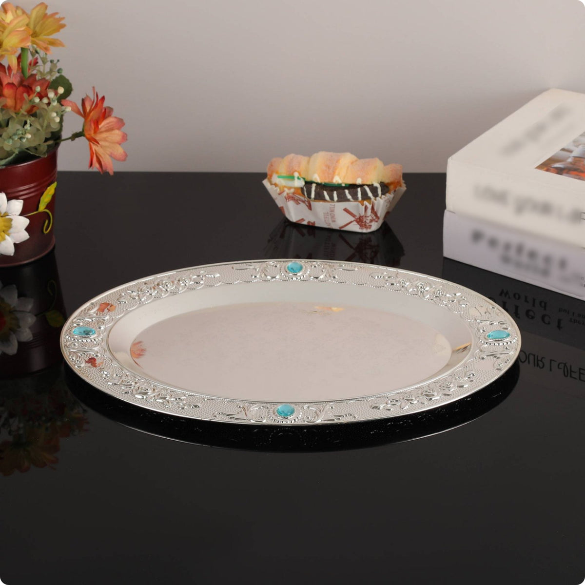 Sapphire Tray Multipurpose Oval Fruit Tray Easy to Clean for Living Room