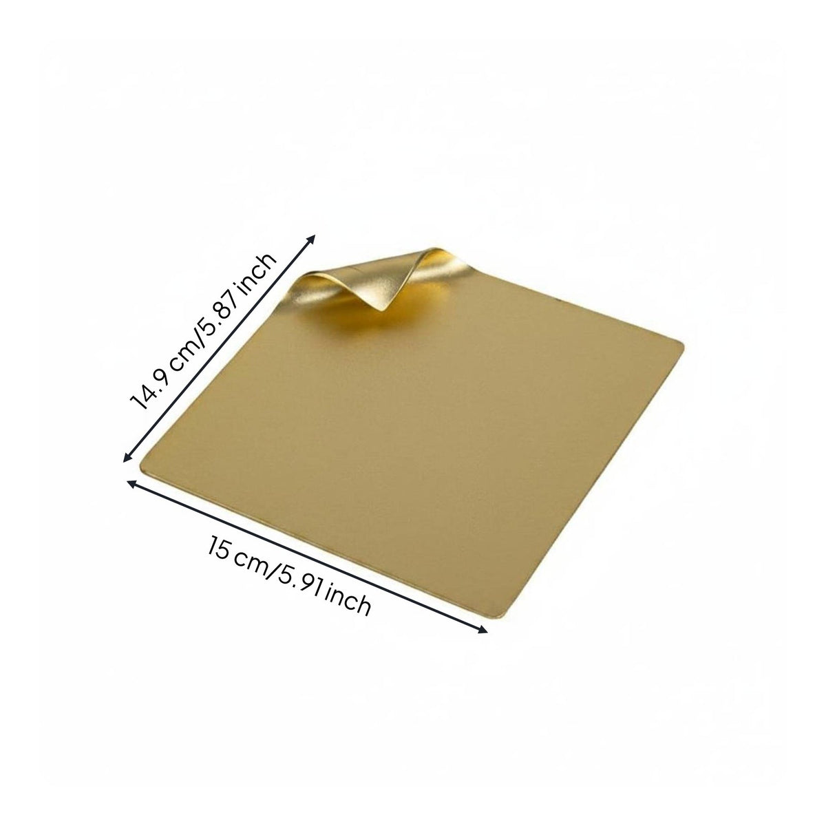 Corner Tray Mirror Polished Square Metal Tray Rust Resistant for Dining Table