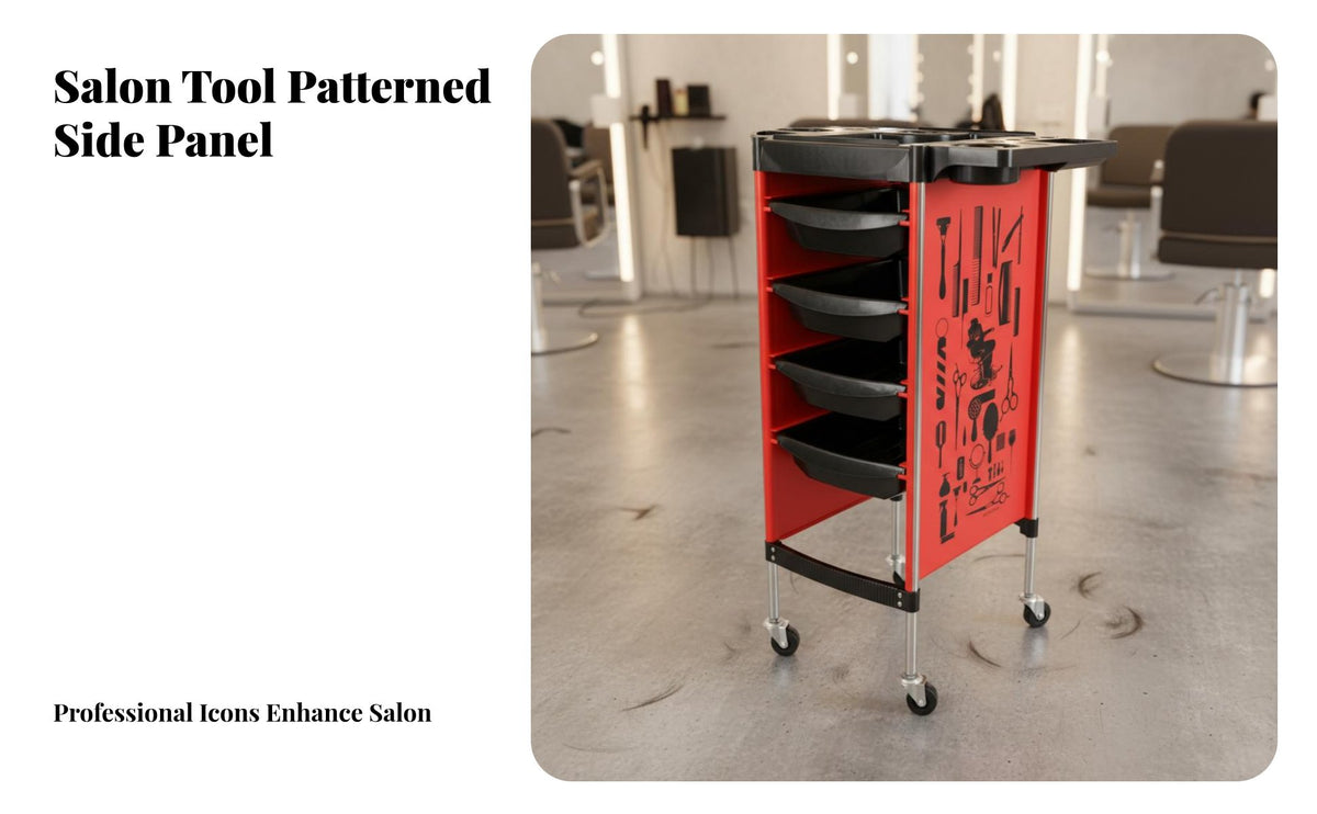 Rolling Wheels Hairdressing Tool Trolley Removable Drawers Salon Trolley Large Capacity Mobile Storage Single-Unit Multifunctional for Hairdressers, Hair Stylists, Beauty Professionals, Barbershop, Barber Shop, Spa, Home