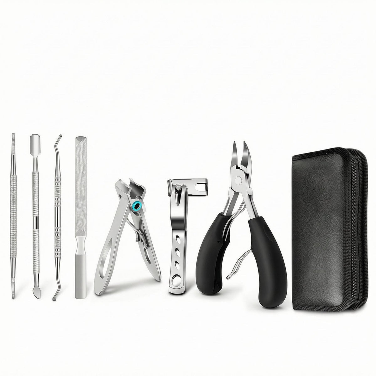 Manicure and Pedicure Kit Silver-Toned Finish Professional Nail Clipper Kit