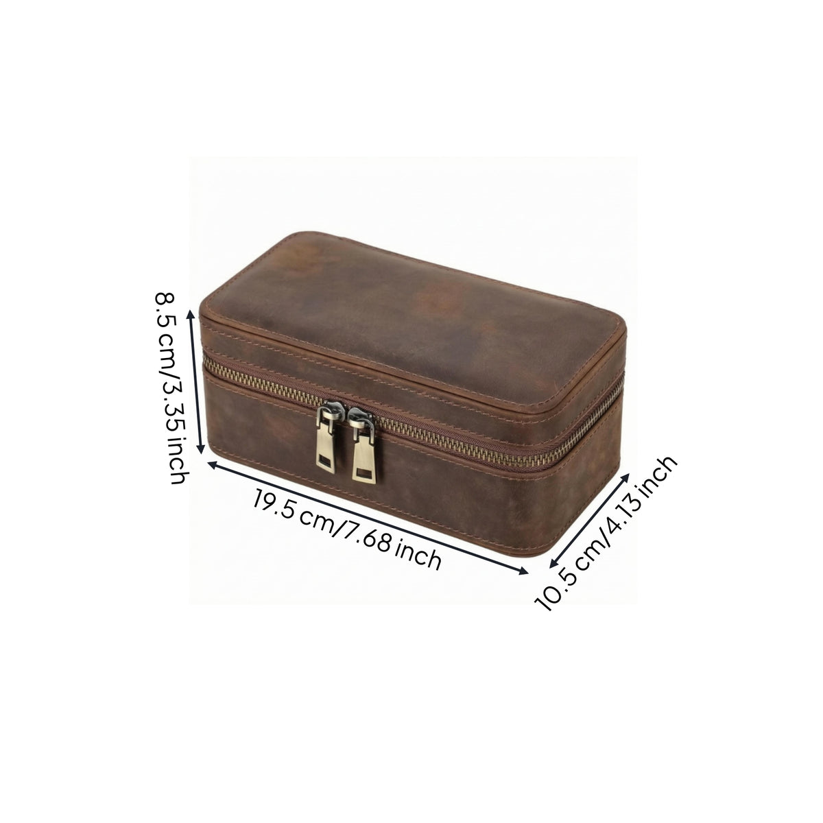 Zip-Around Watch Case Stitched Watch Storage Box Portable