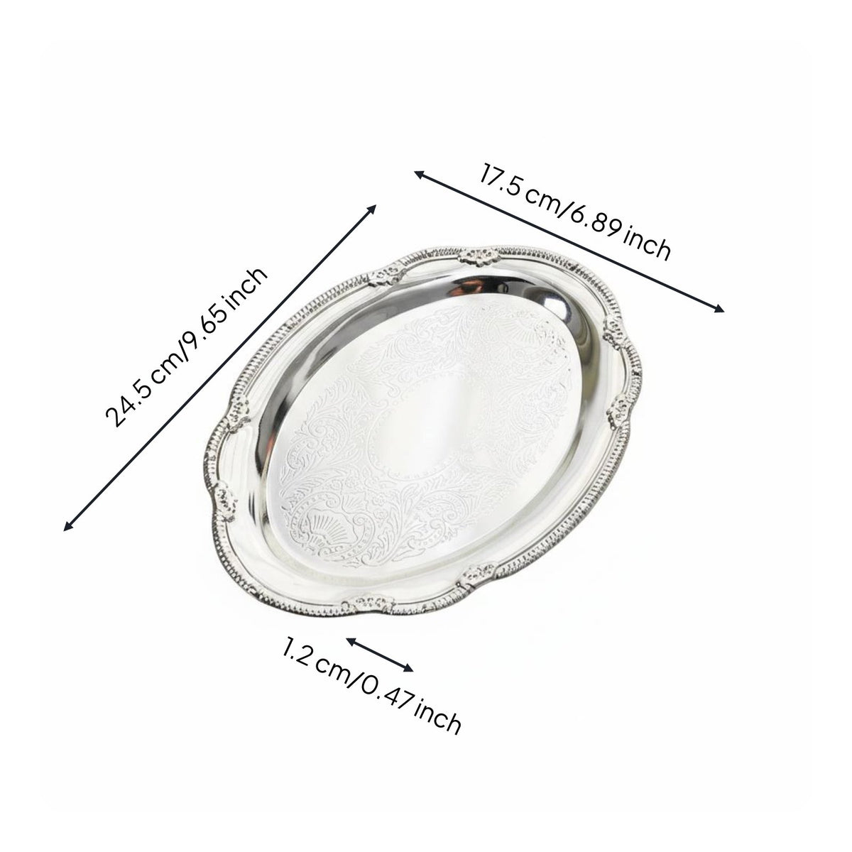 Jewelry Display Tray Embossed Table Decor Multi-Purpose for Wedding