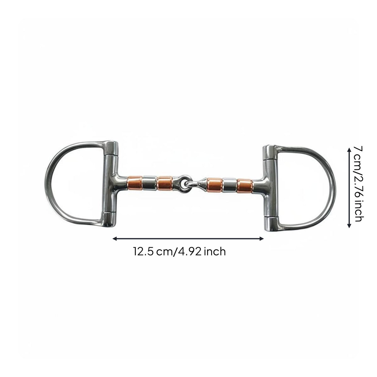 D-Shaped with Copper Rollers Long-Lasting Equine Tack Polished Mouthpiece