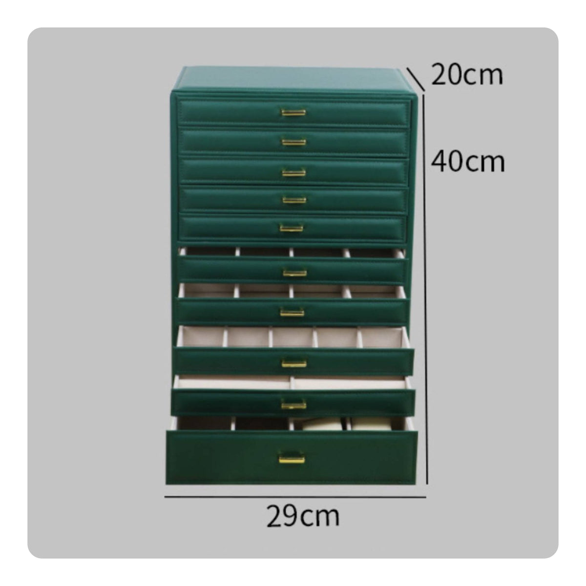 10-Layer Jewelry Box Dust Resistant Drawer Jewelry Case for Vanity