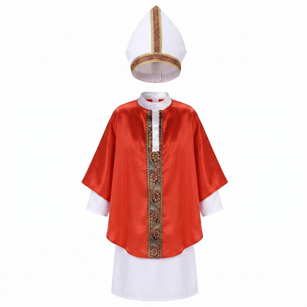 Robe and Cape Costume Patterned Trim Clergy Costume Outfit Pageant for Children