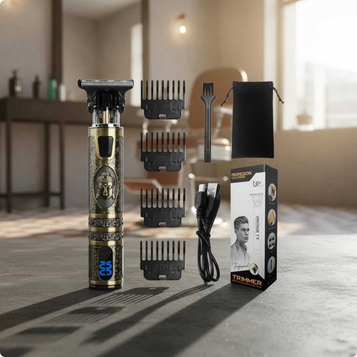 Electric Hair Trimmer Portable Cordless Hair Clipper Long Battery Life for Men