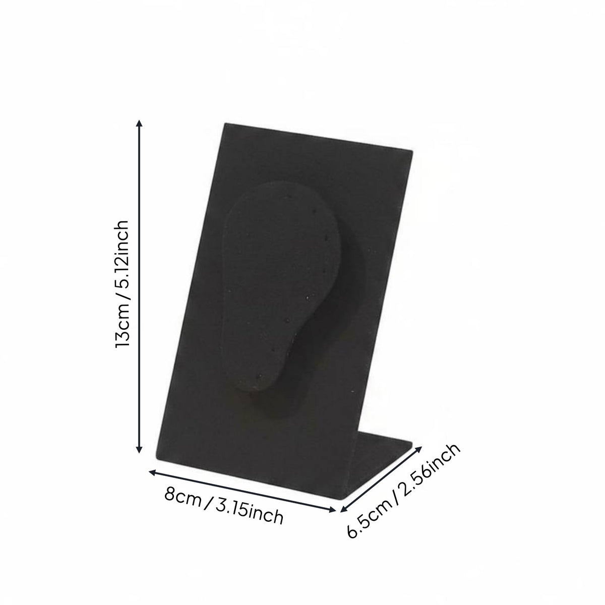 Black Leatherette Jewelry Prop Multi-Functional Necklace and Earring Display Board Foldable Design L-Shaped Jewelry Display for Showroom