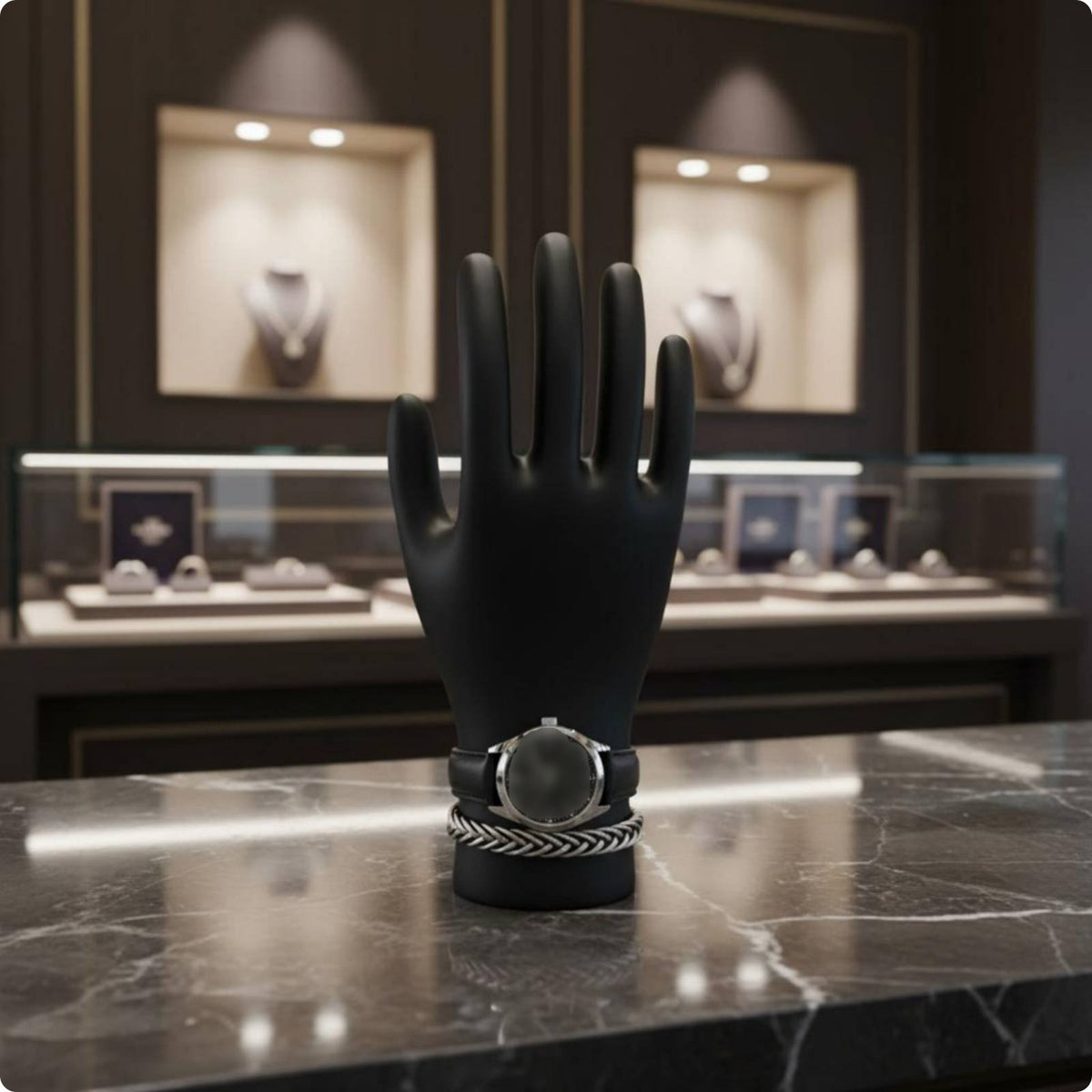 PVC Hand Model Sturdy Mannequin Hand Jewelry Display Holder Stand Support Lightweight for Men