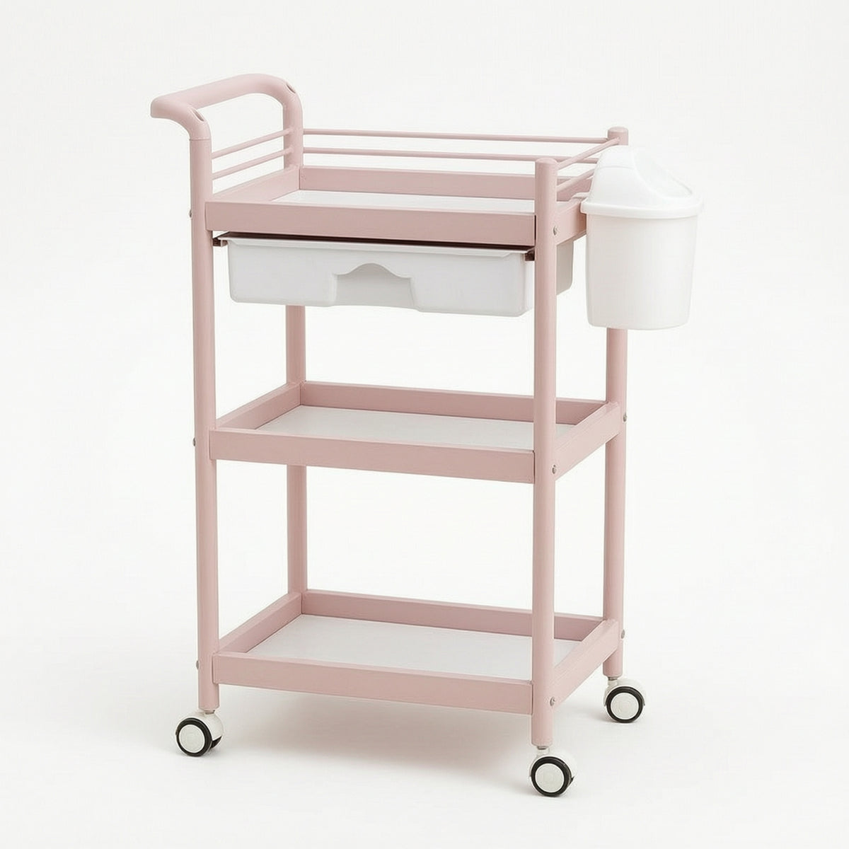 Salon Rolling Trolley Portable 3-Tier Utility Cart Space-Saving for Salons