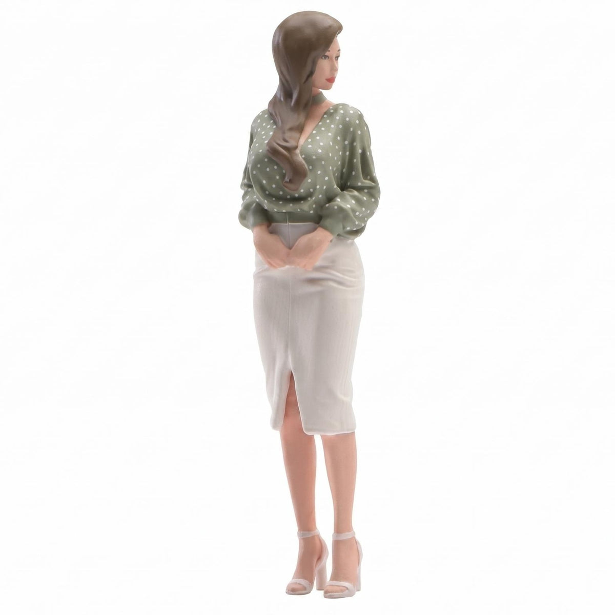 Female Figurine Detailed Paint Miniature Figure Pencil Skirt Display Decor