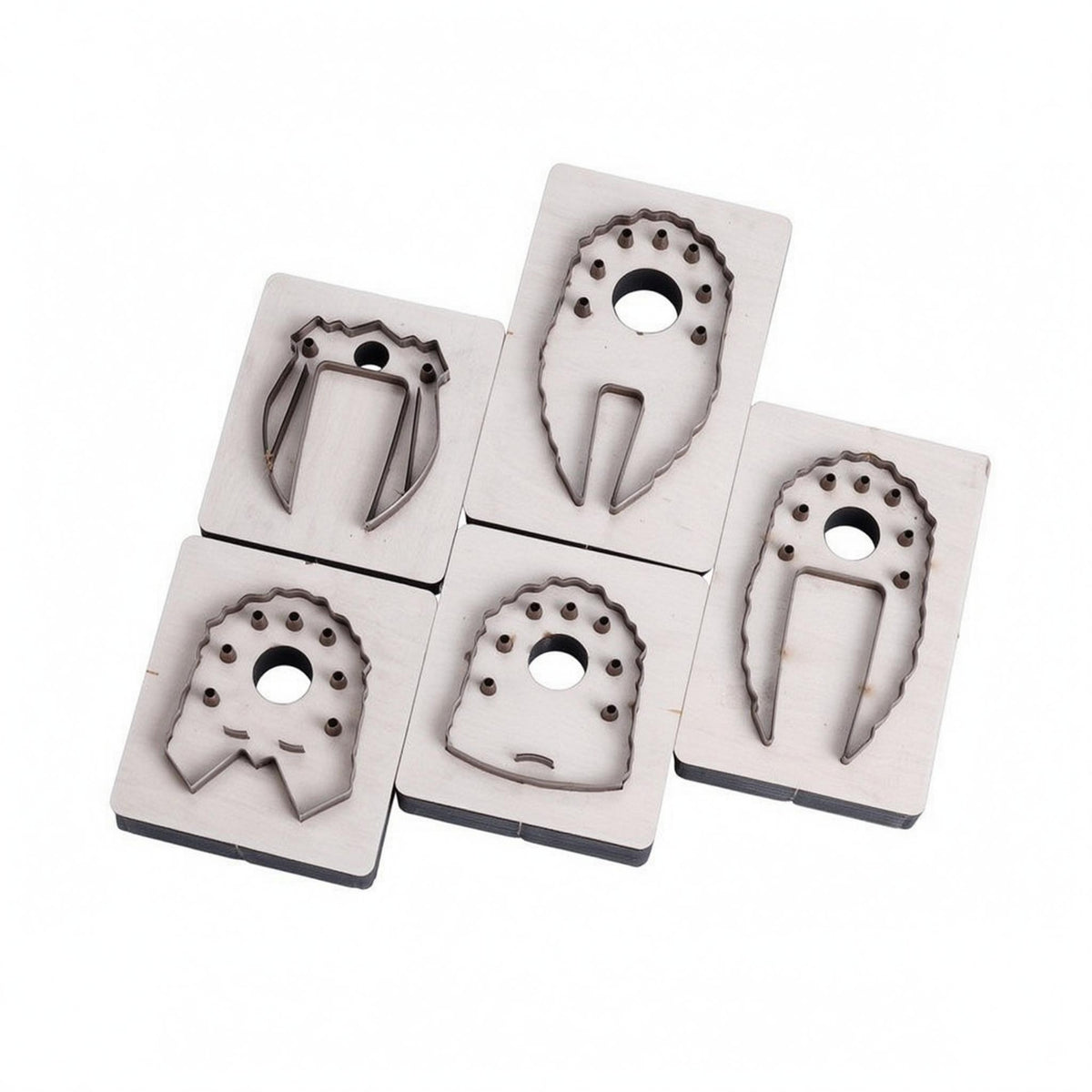 5 Pieces Leather Keychain Die Set Crisp-Cut Leather Keychain Cutting Die Set Press for DIY Crafts