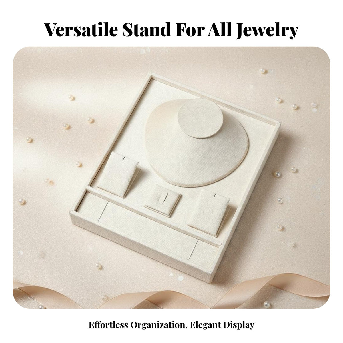 Soft Jewelry Display Tray Versatile Soft Jewelry Tray Set Band Earring Necklace Holder Scuff Protection for Display