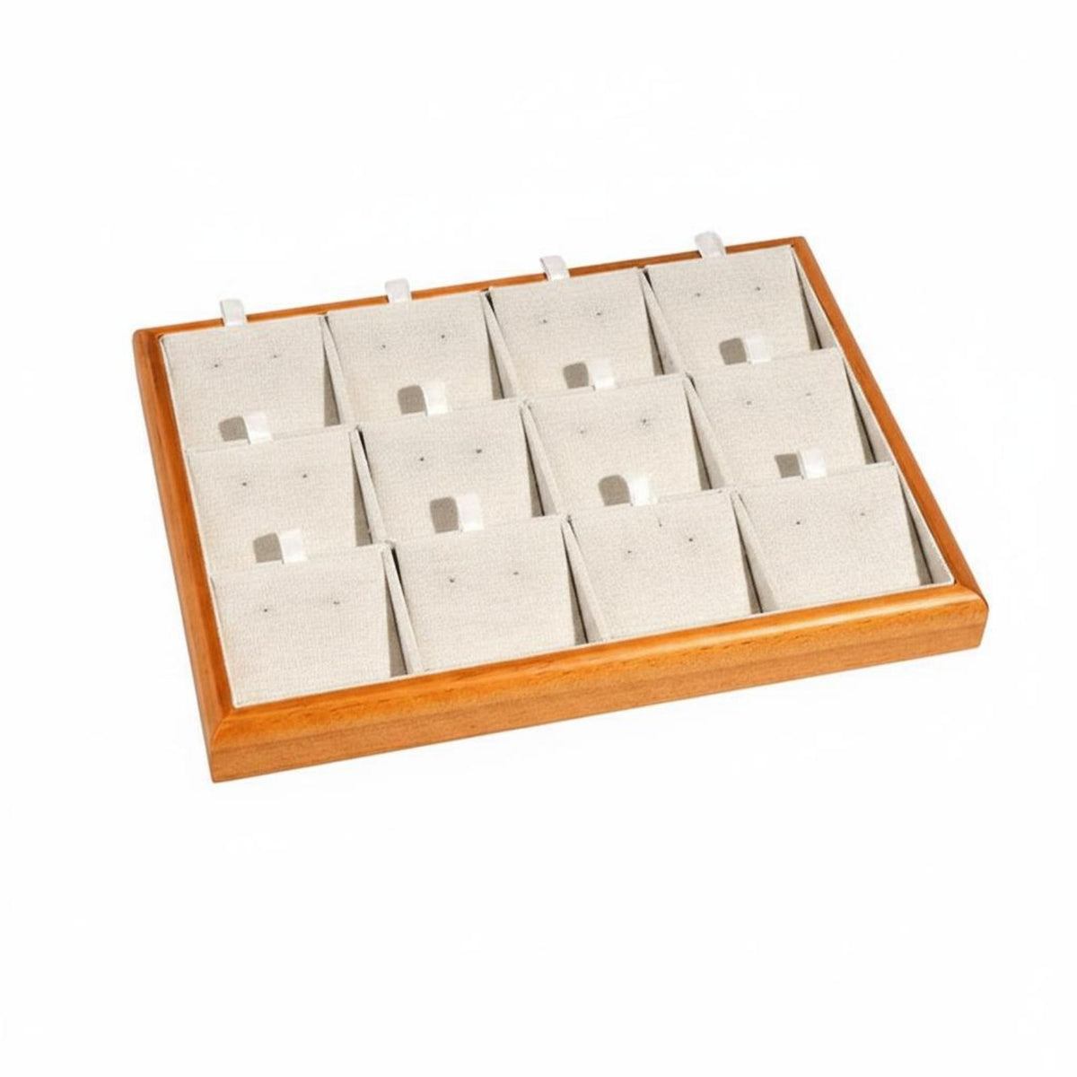 Linen Jewelry Tray Showcase Scratch Protection Wooden Jewelry Display Tray for Dresser Top