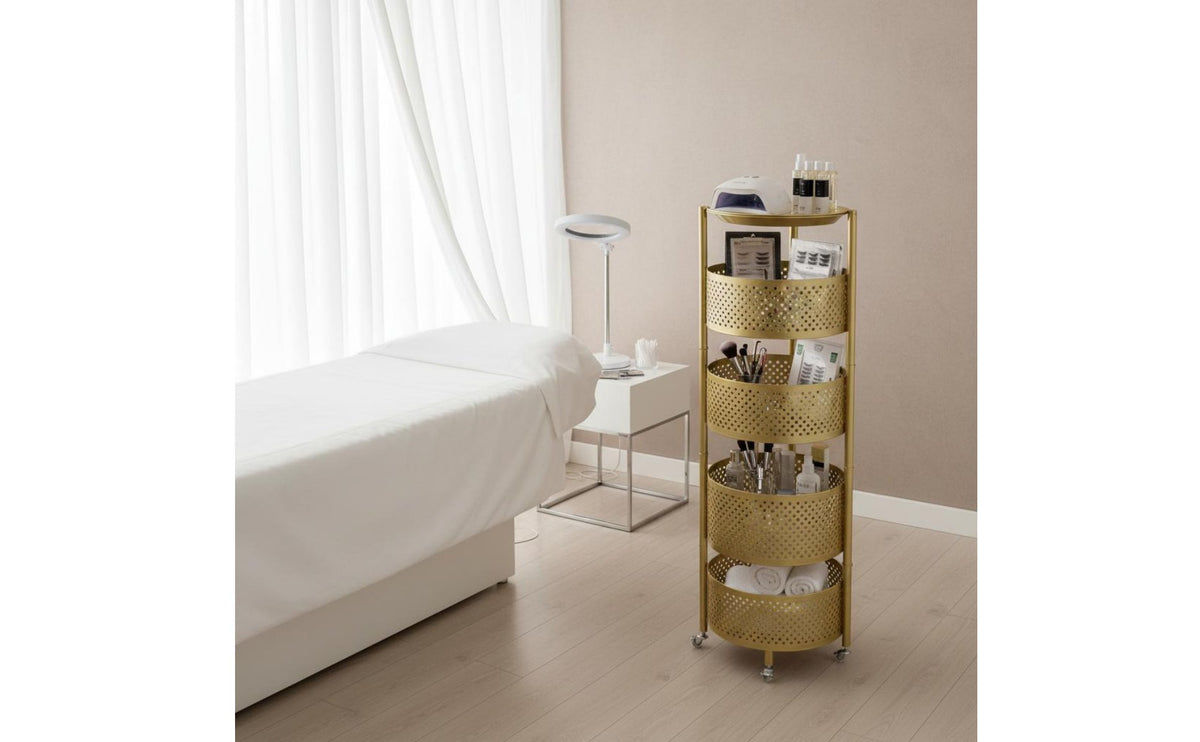 Large Capacity Multi-Tier Rolling Cart Sturdy & Long-Lasting Utility Trolley with Wheels No Assembly Required Mobile Shelving Unit Quiet Casters for Nail Technicians, Hairstylists Artists, Spa, Bathroom, Office, Kitchen