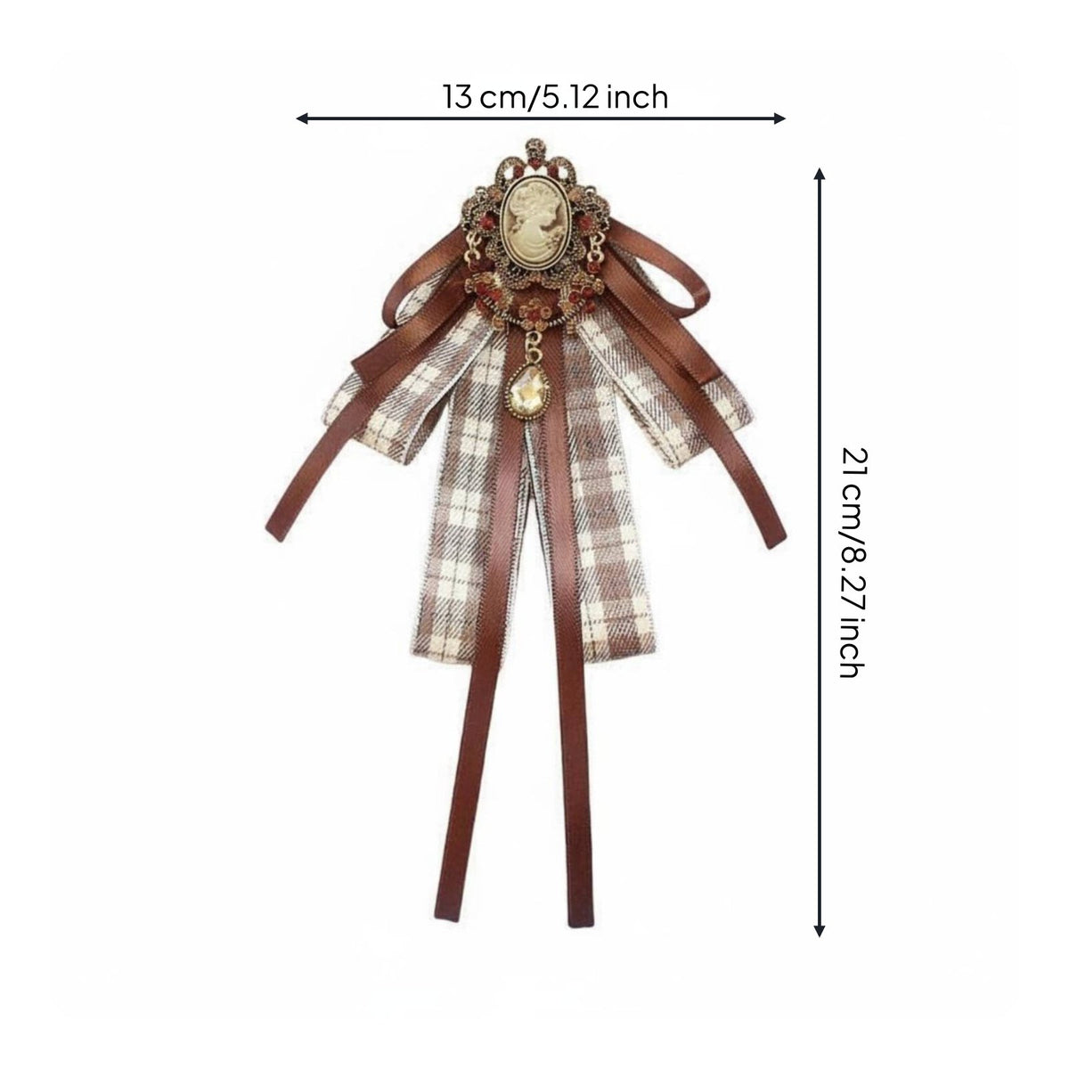 Preppy Uniform Bow Tie Elegant Design Pre-Tied Bow Brooch Double Wear Options