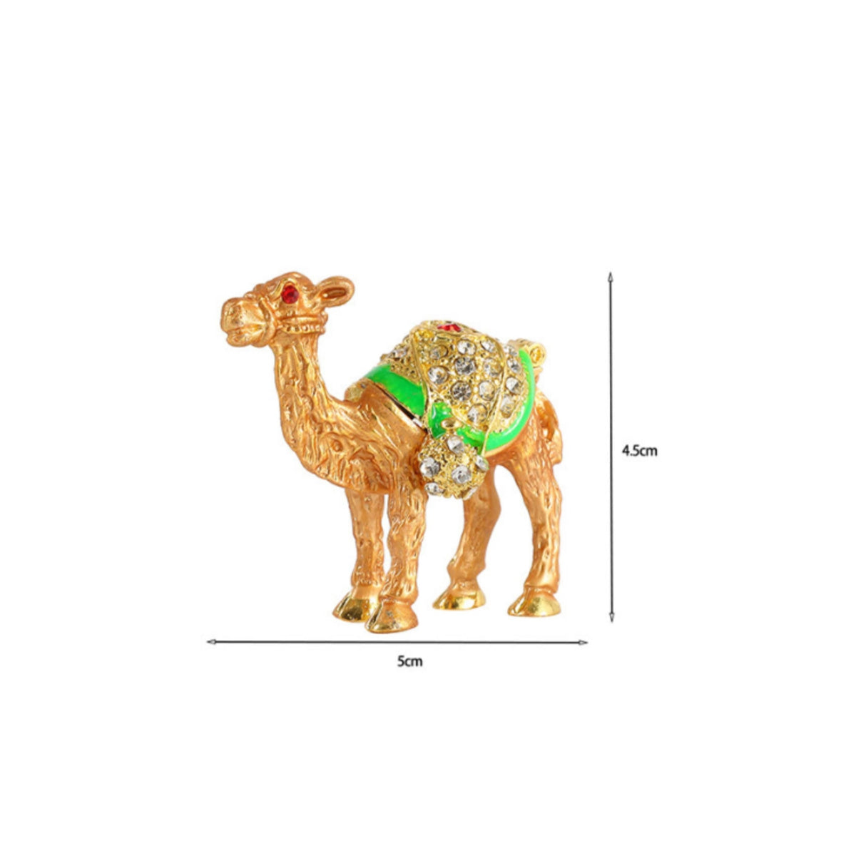 Camel Figurine Jewel Accents Miniature Statue Red Eyes