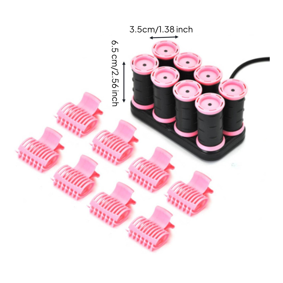 8 Pieces Heated Hair Rollers with Fasteners Adds Volume and Gloss for Travelers