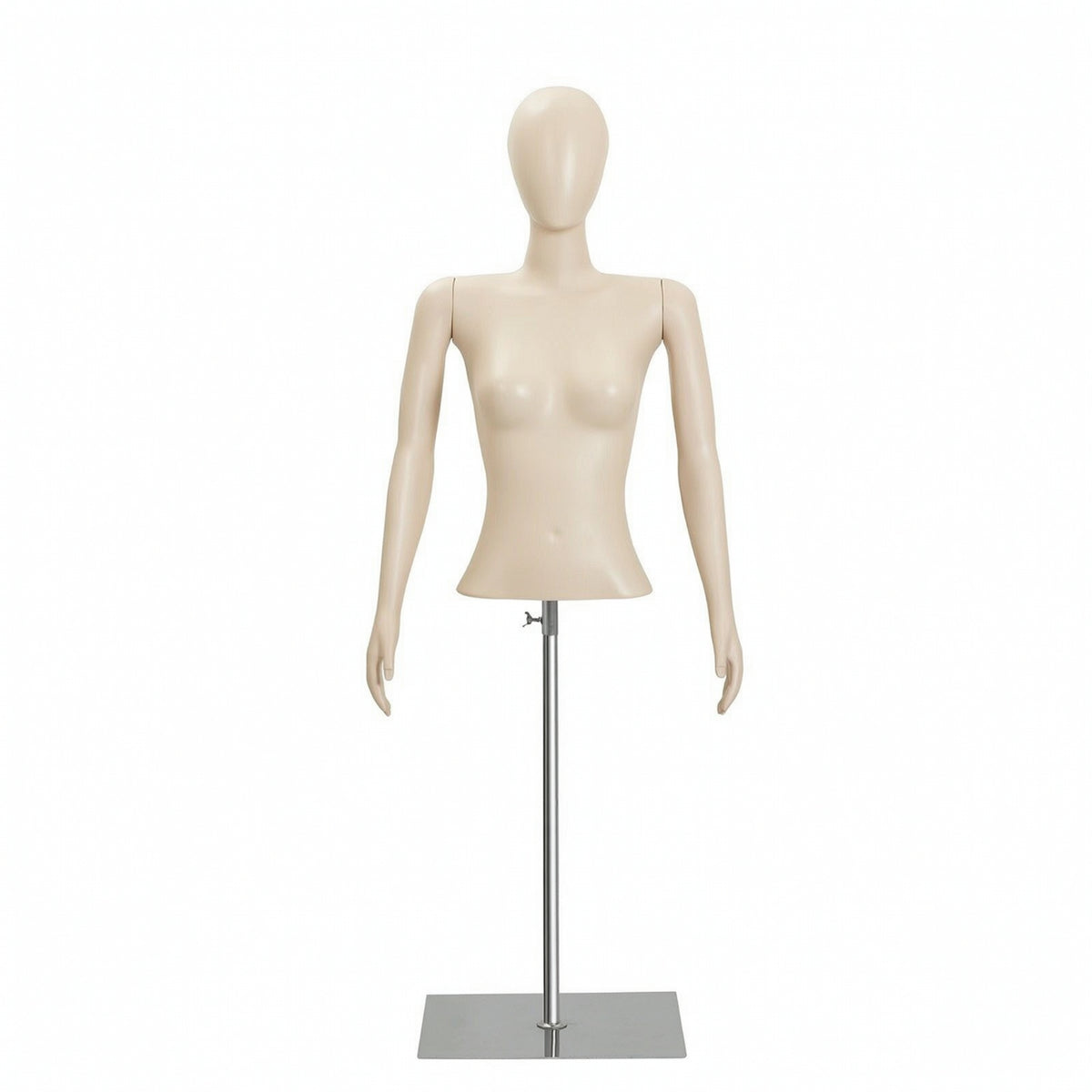 Female Mannequin with Wooden Arms Realistic Dress Form Posable for Tailors