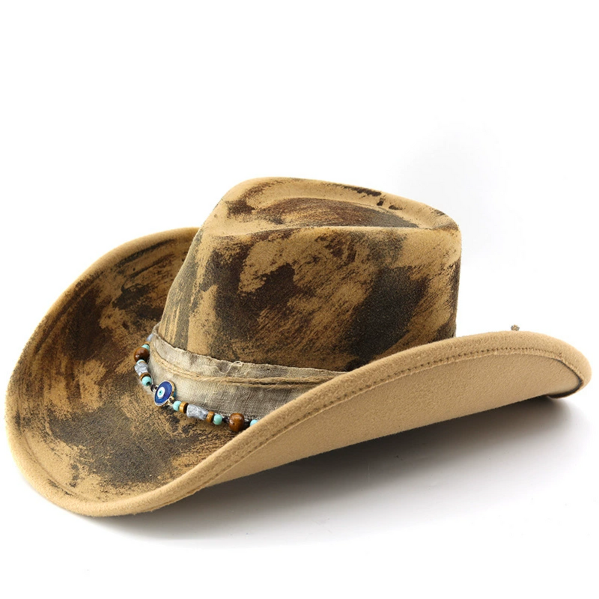 Vintage Cowboy Jazz Hat for Women Travel Brown All Seasons