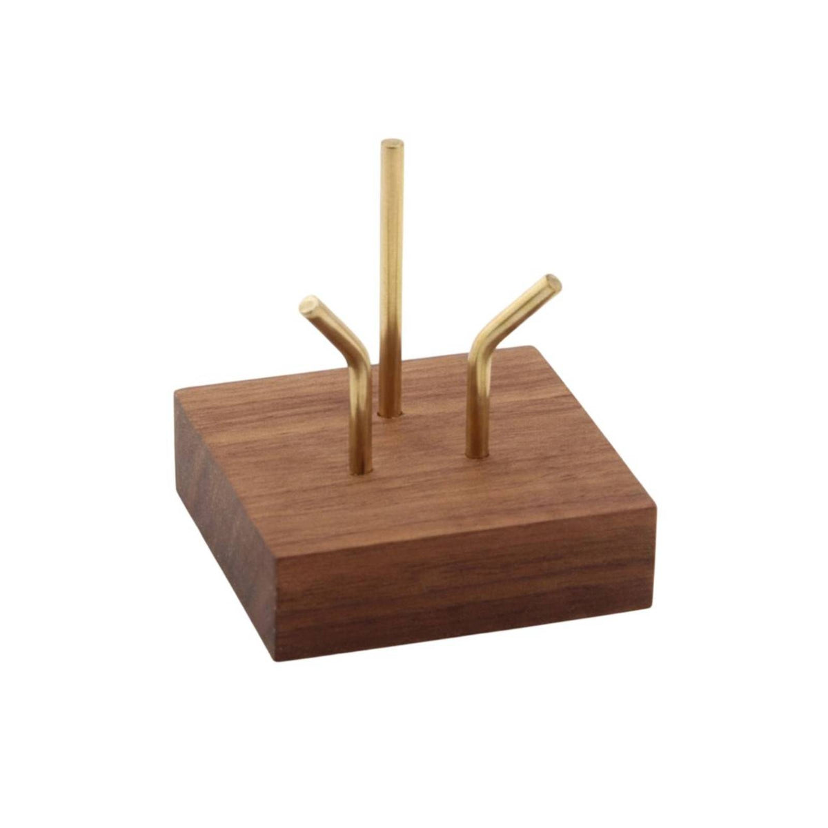 Crystal Ball Stand Walnut Wood Decor Accessory Rectangular Base