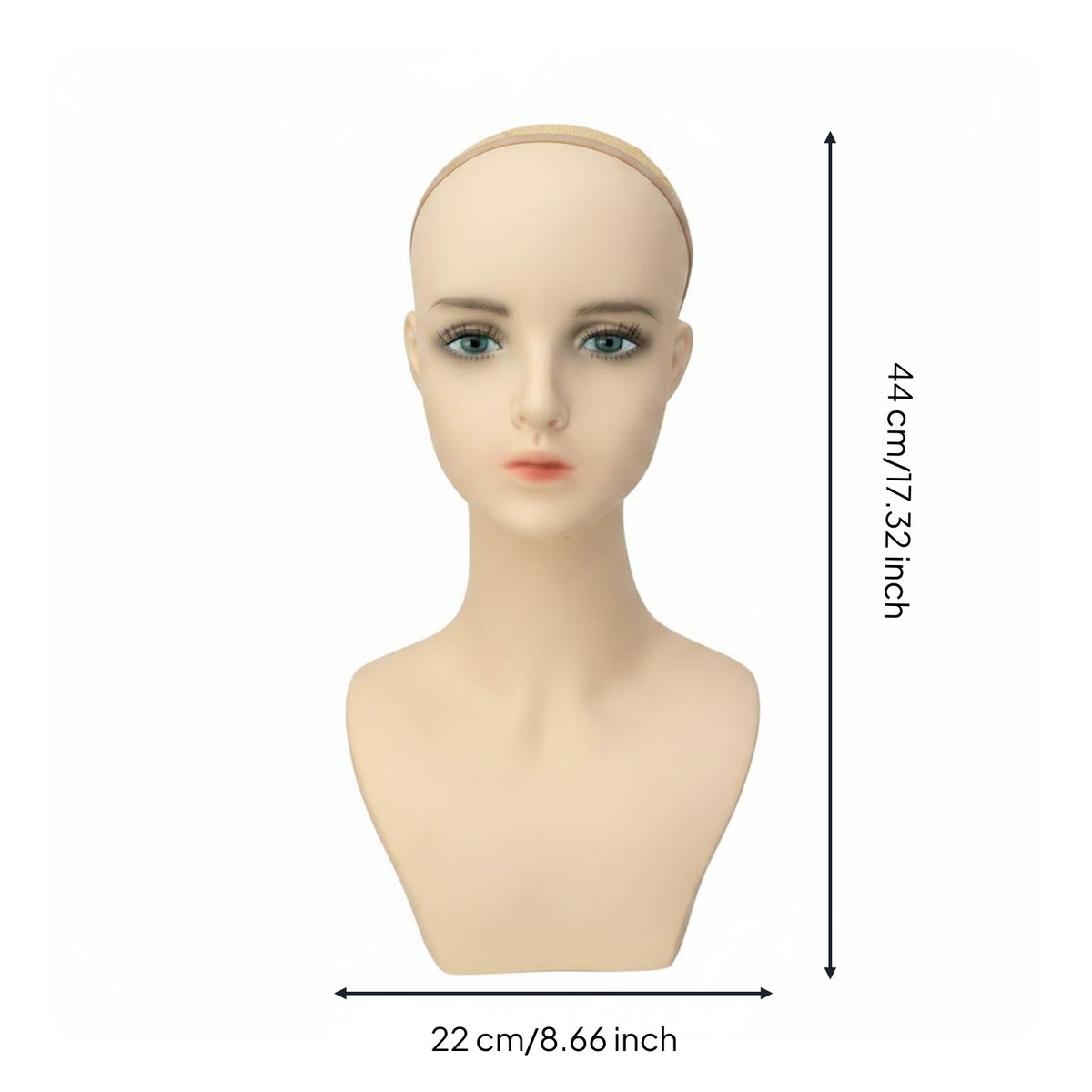 Hairpiece Mannequin Head Realistic Face Shape Female Mannequin Bust Skin-Tone