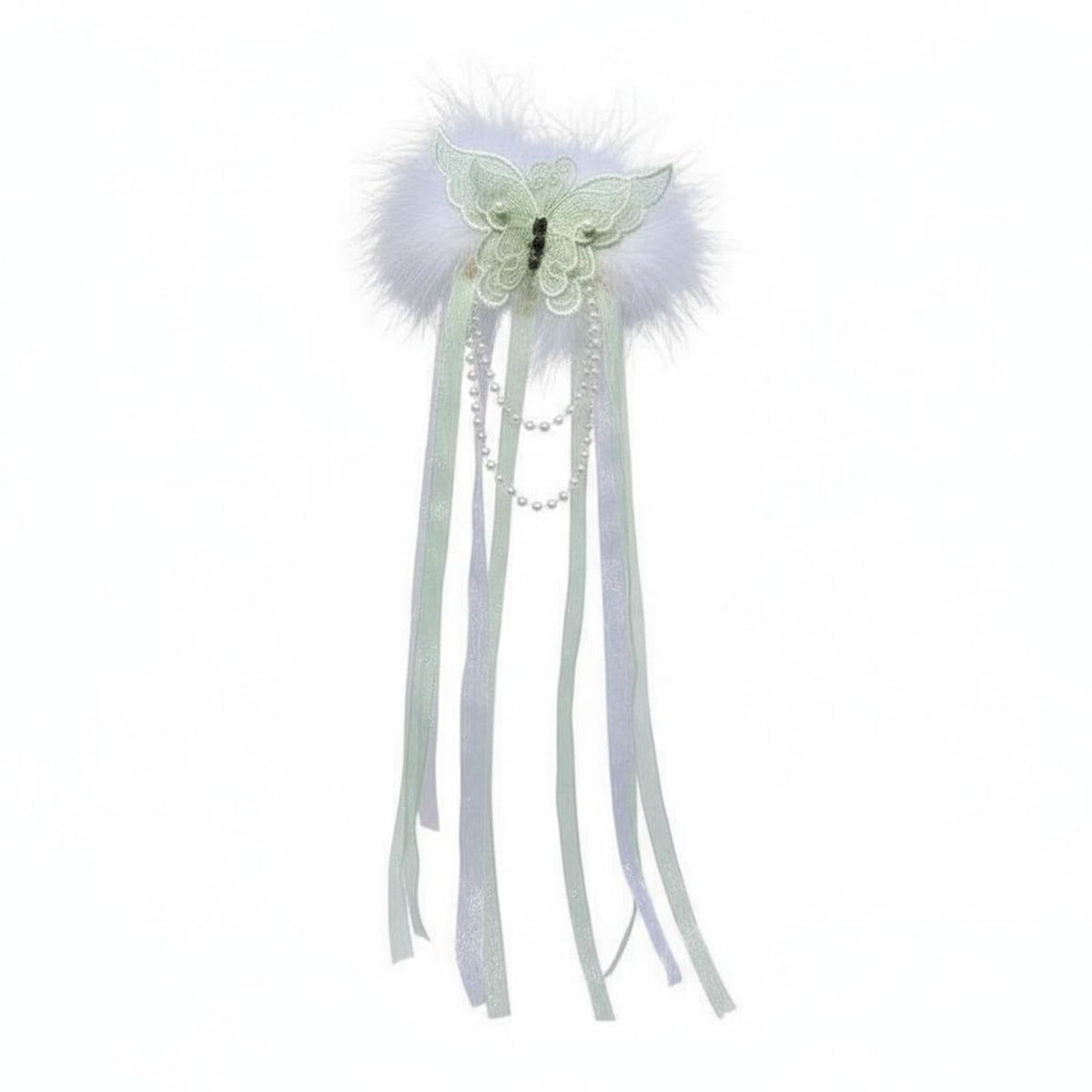 Fairy Wing Feather Hair Fastener Bead Chain Feature Ancient Design Fairy Wing Barrette Traditional Chinese Attire Hair Jewelry