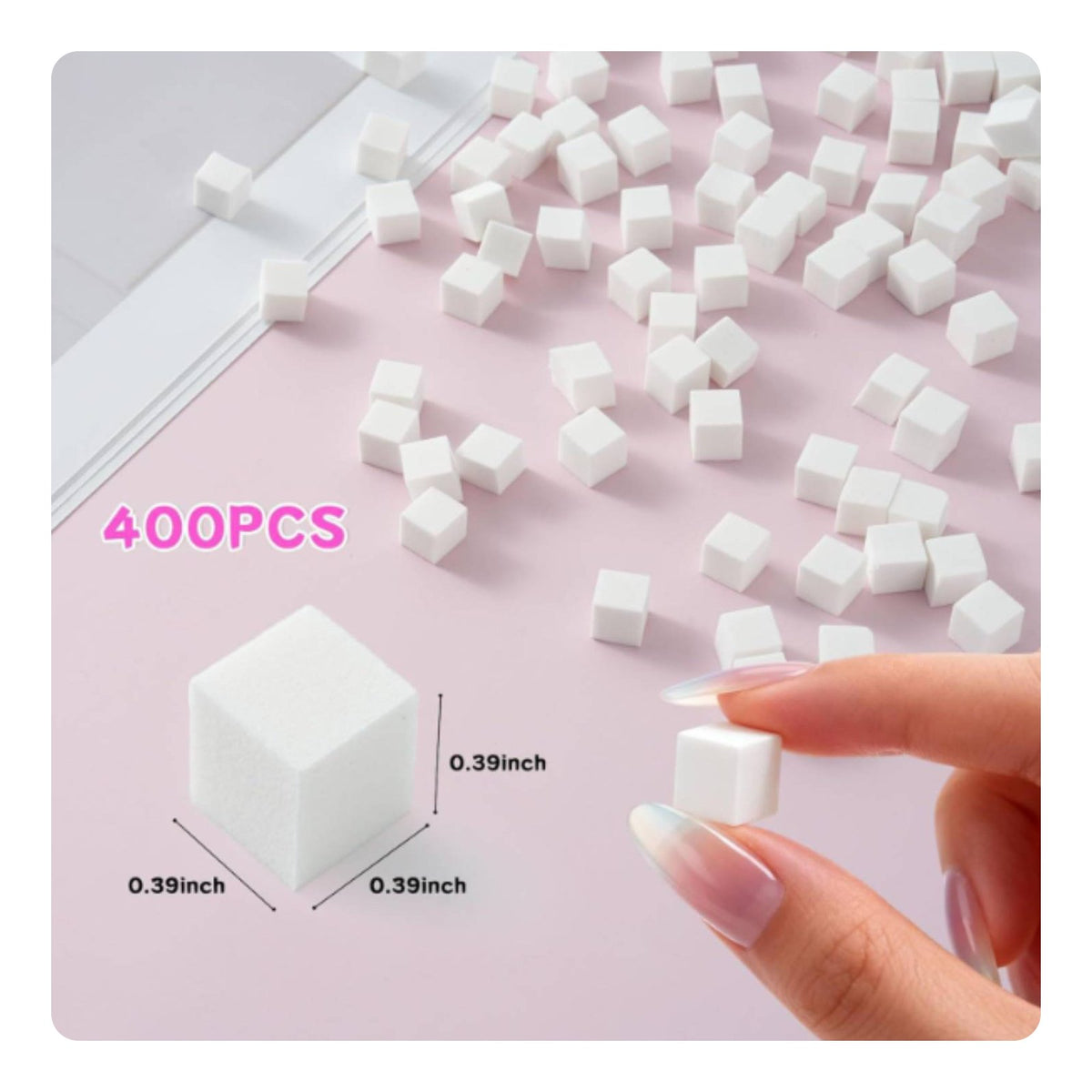 400 Pieces Mini Nail Sponge Cube Precise Application for Home Manicure