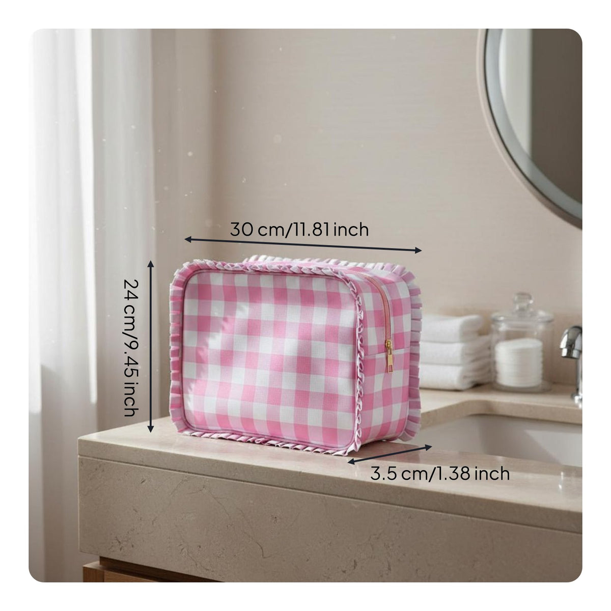 4 Pieces Travel Cosmetic Bag Set Lightweight Striped Cosmetic Pouch