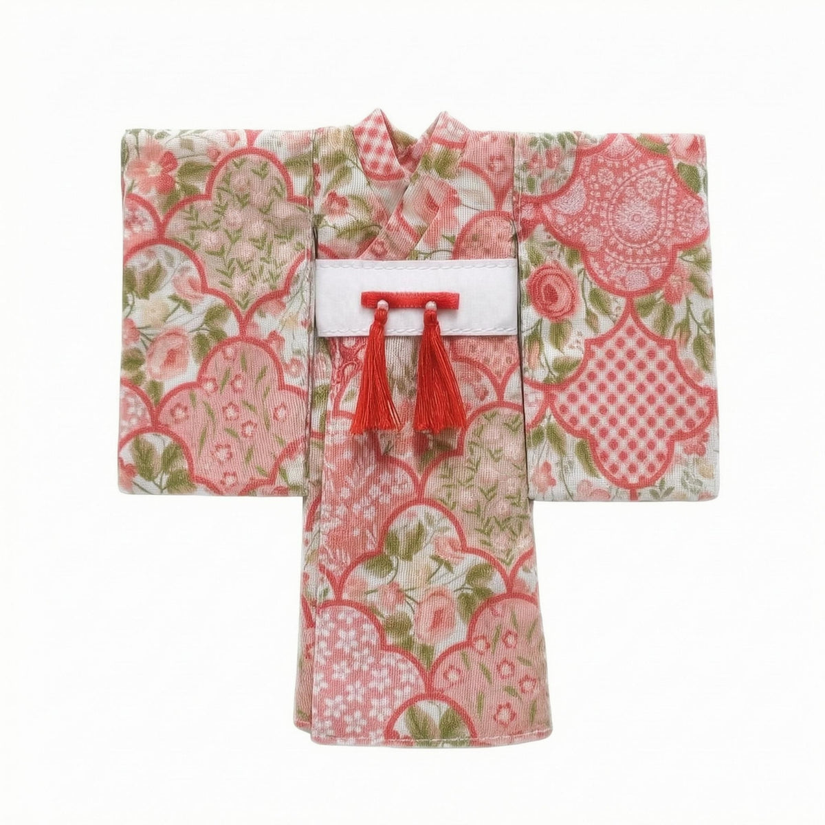 Wrap-Front Doll Robe Wide Sleeves Doll Kimono Waist Toy Apparel