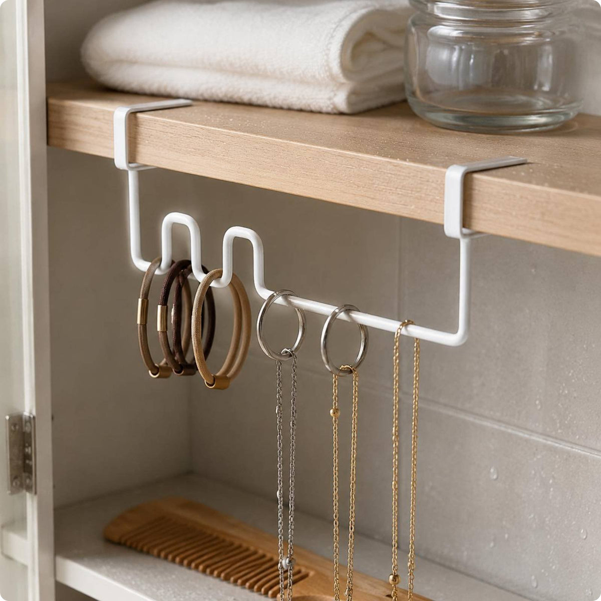 Bathroom Mirror Organizer Space Saving Mirror Cabinet Hanger Long-Lasting