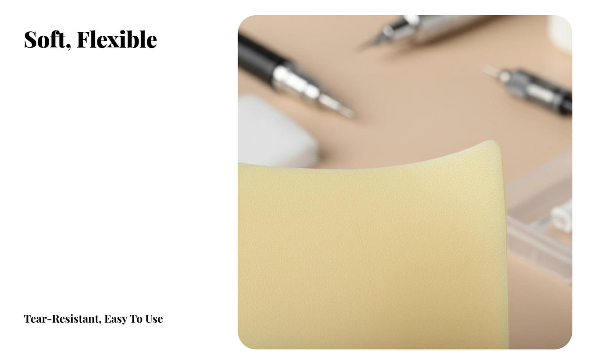 Large Size Double-Sided skin art Practice Sheet Realistic Feel Blank skin art Practice Pad Flexible Artificial Skin Reusable for Beginners