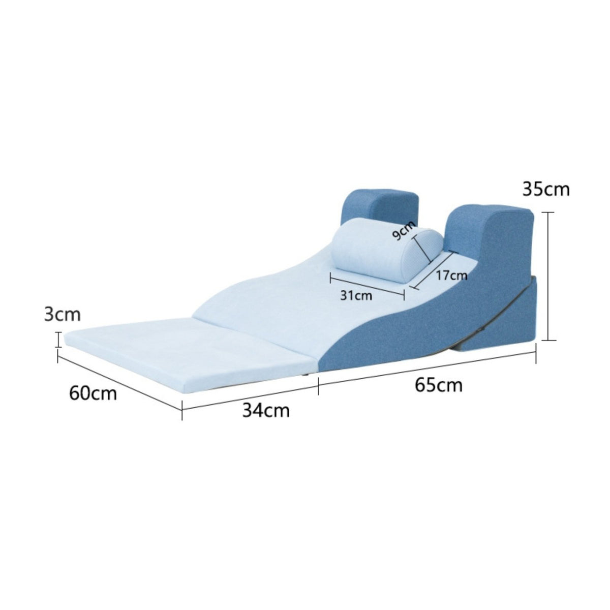 Elevated Sleeping Pillow Heartburn Reflux Relief Orthopedic Backrest System