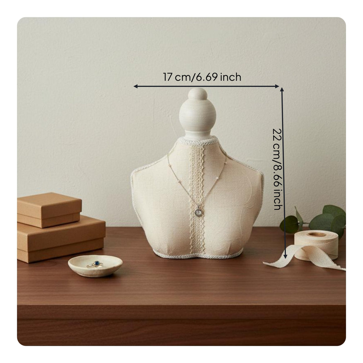 12 Pieces Lace Necklace Bust Handmade Display Props Scratch Protection