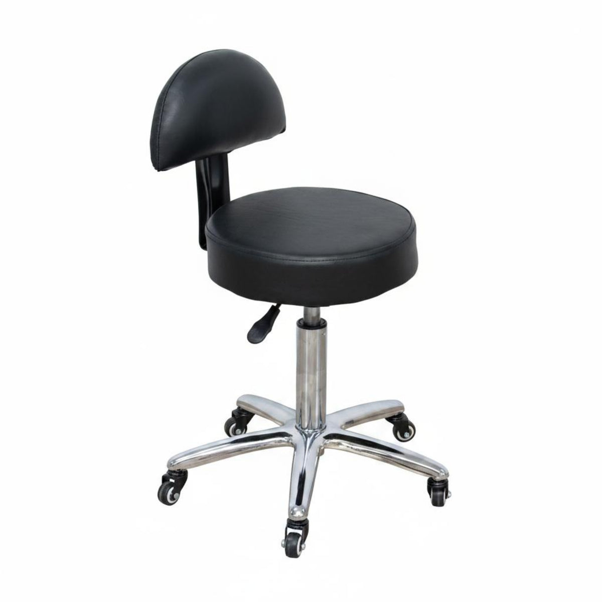 Swivel Rolling Chair Water-Resistant Padded Swivel Chair Chrome Metal