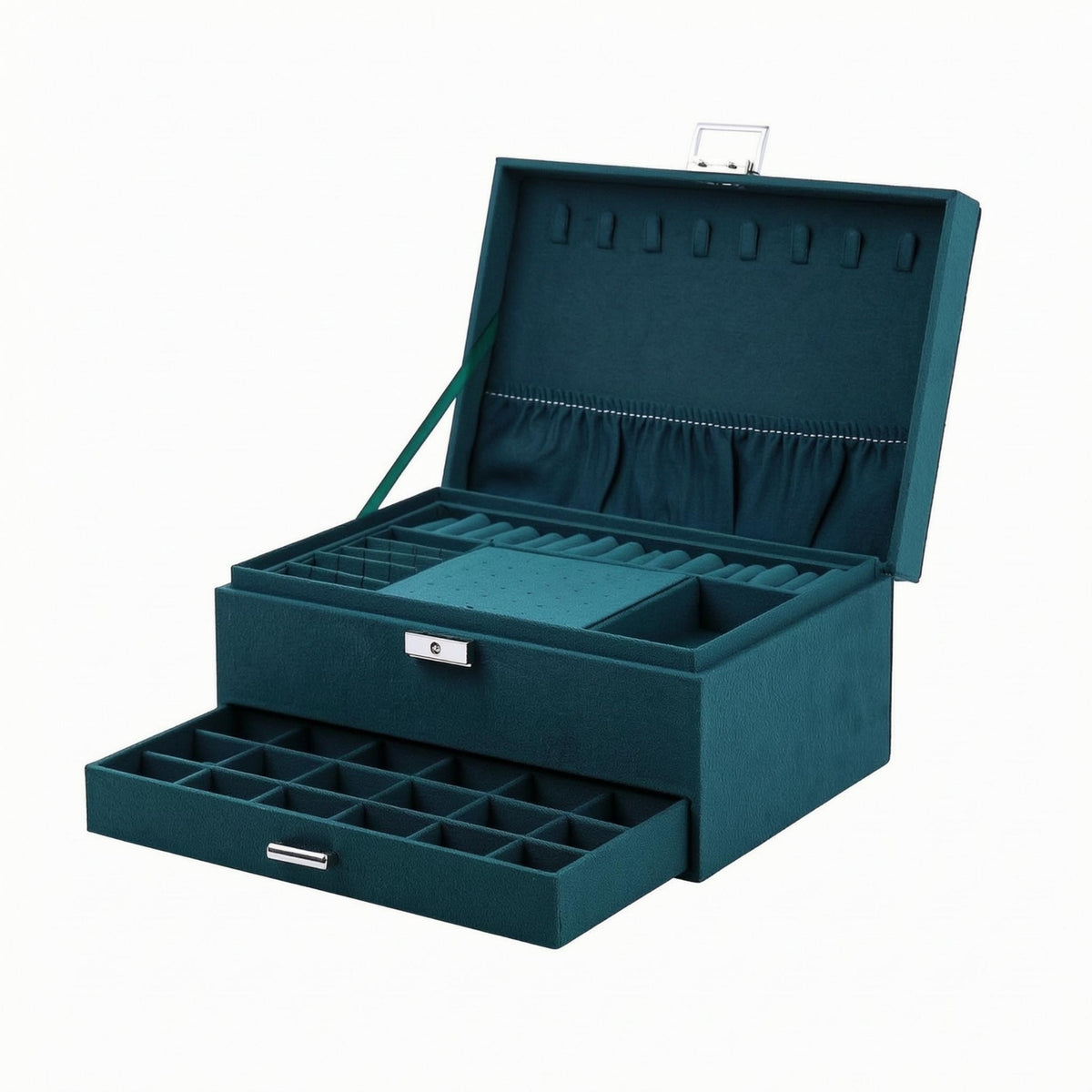 Velvet Jewelry Box Dustproof Jewelry Box with Drawer Stackable