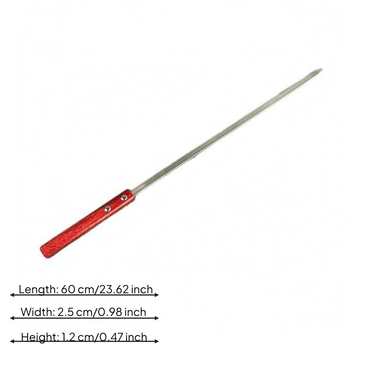 Flat Barbecue Skewer Rectangular Grip Cooking Tool Roasting for Grill
