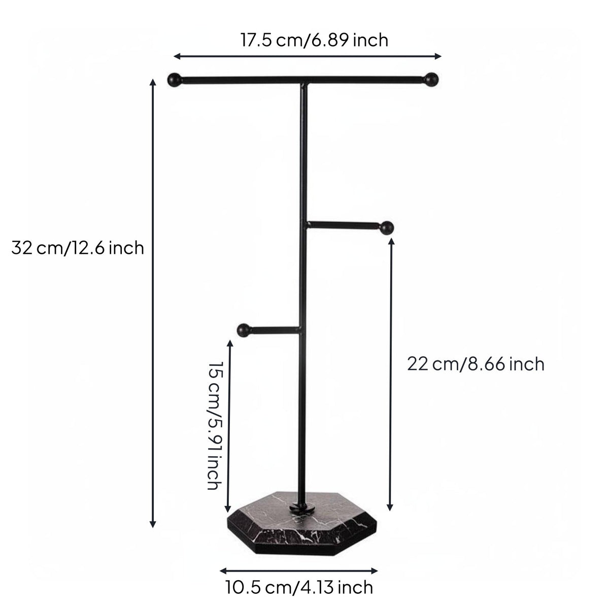 Horizontal Bar Jewelry Stand Detachable Desktop Jewelry Display Rack Decorative