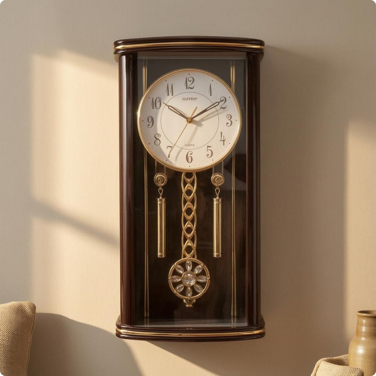 Pendulum Wall Clock Trim Quartz Pendulum Clock Powered