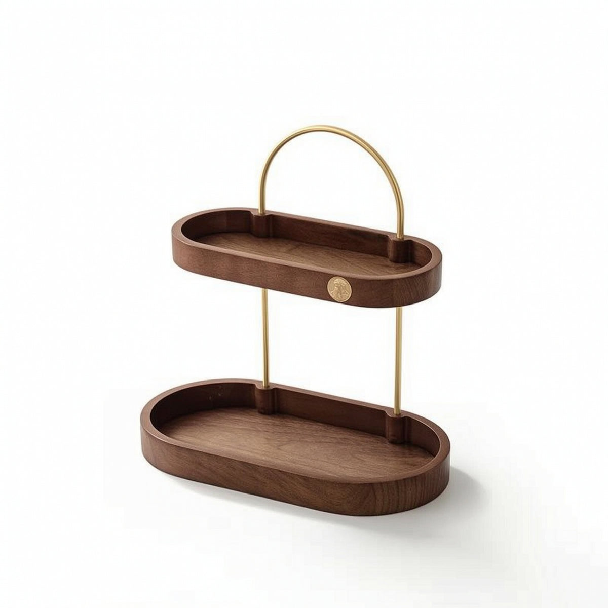 Desktop Storage Rack Compact Two-Tier Organizer Sturdy Desktop Organizer with Handle for Vanity