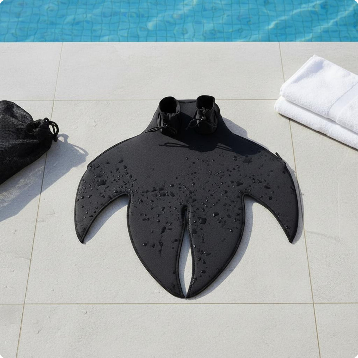 Monofin Waterproof Mermaid Fin Comfortable Foot Pockets for Snorkeling