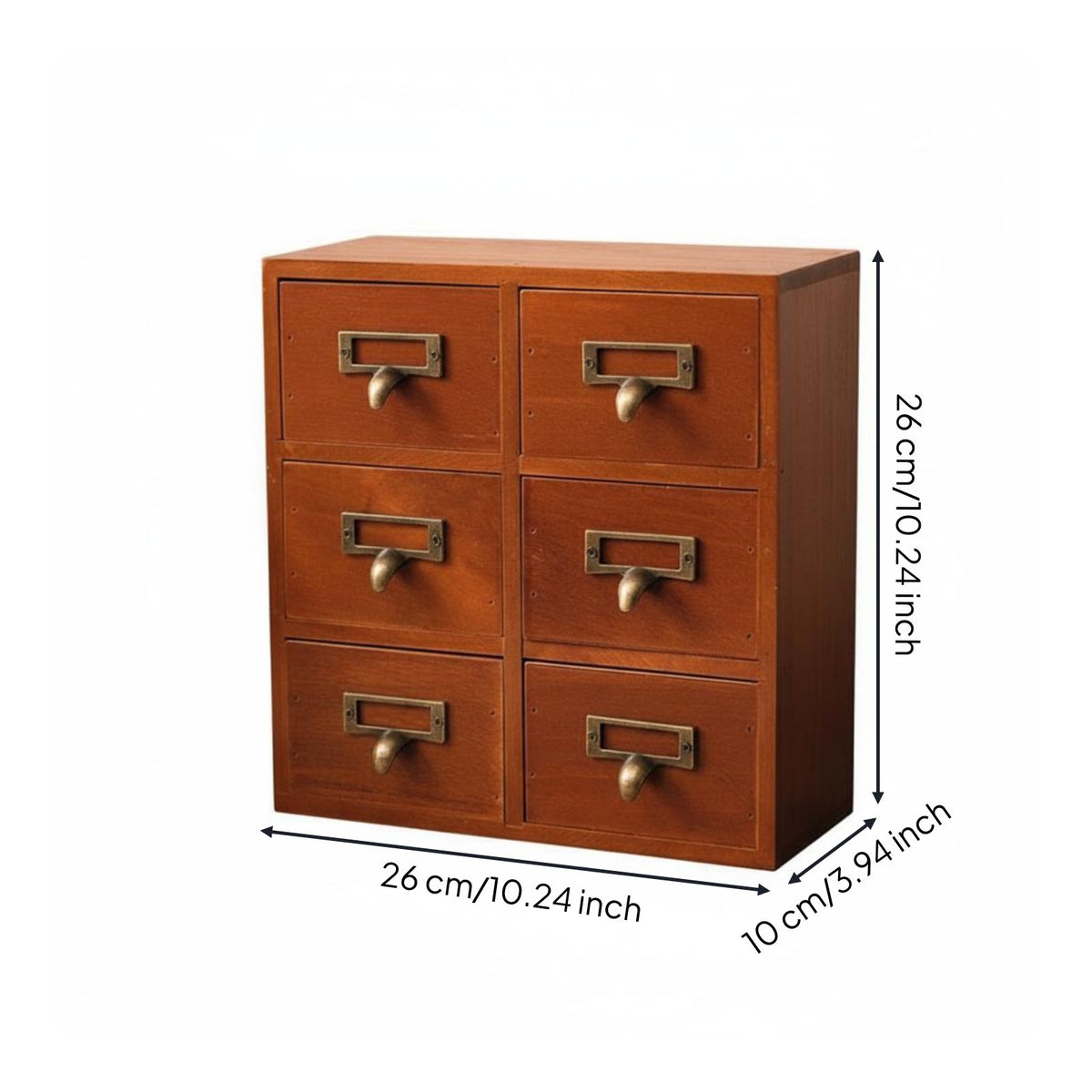 Wooden Desktop Organizer Multi-Functional Retro Wooden Drawer Unit for Bedroom