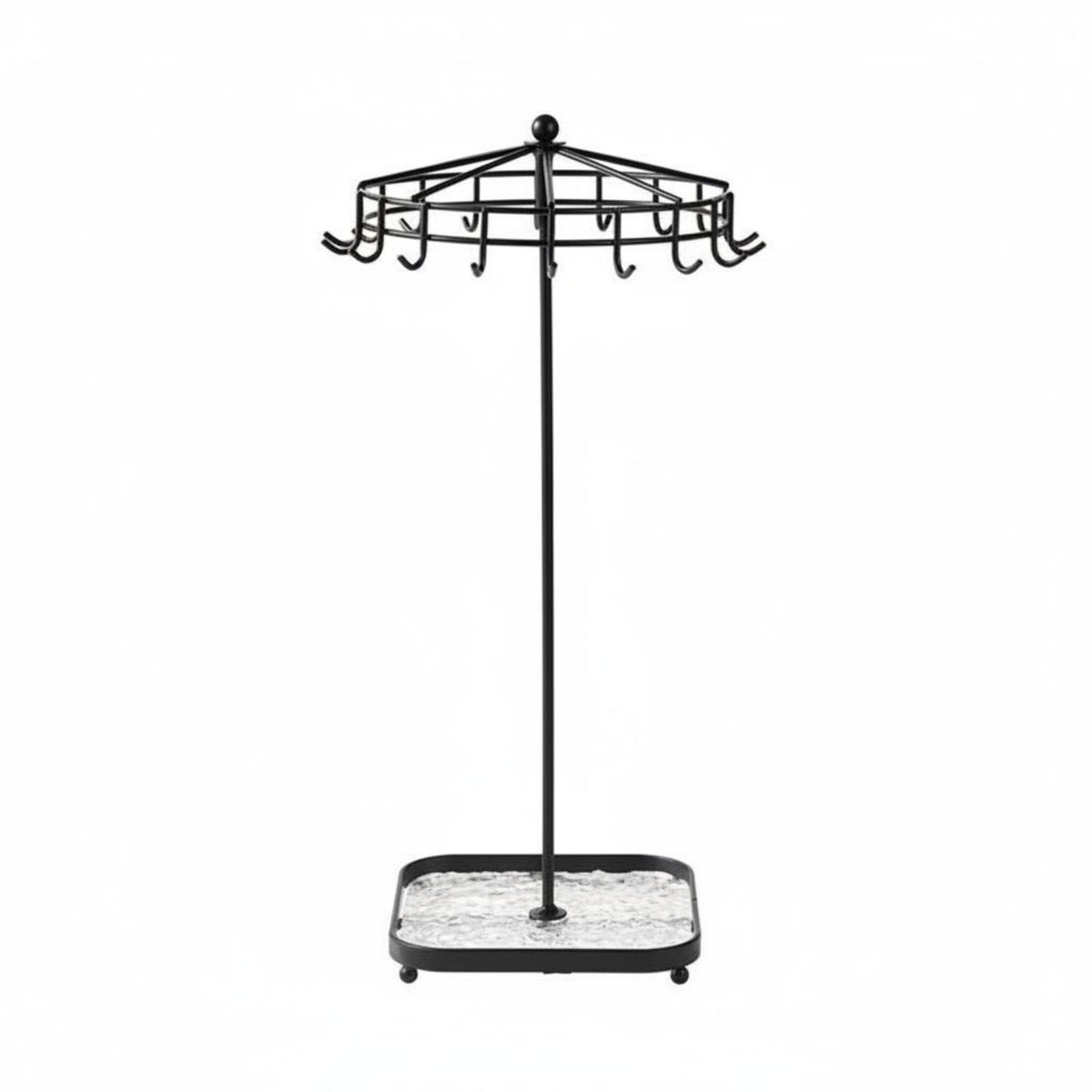 18-Hook Jewelry Stand Detachable Jewelry Stand with Tray for Dresser, Boutique