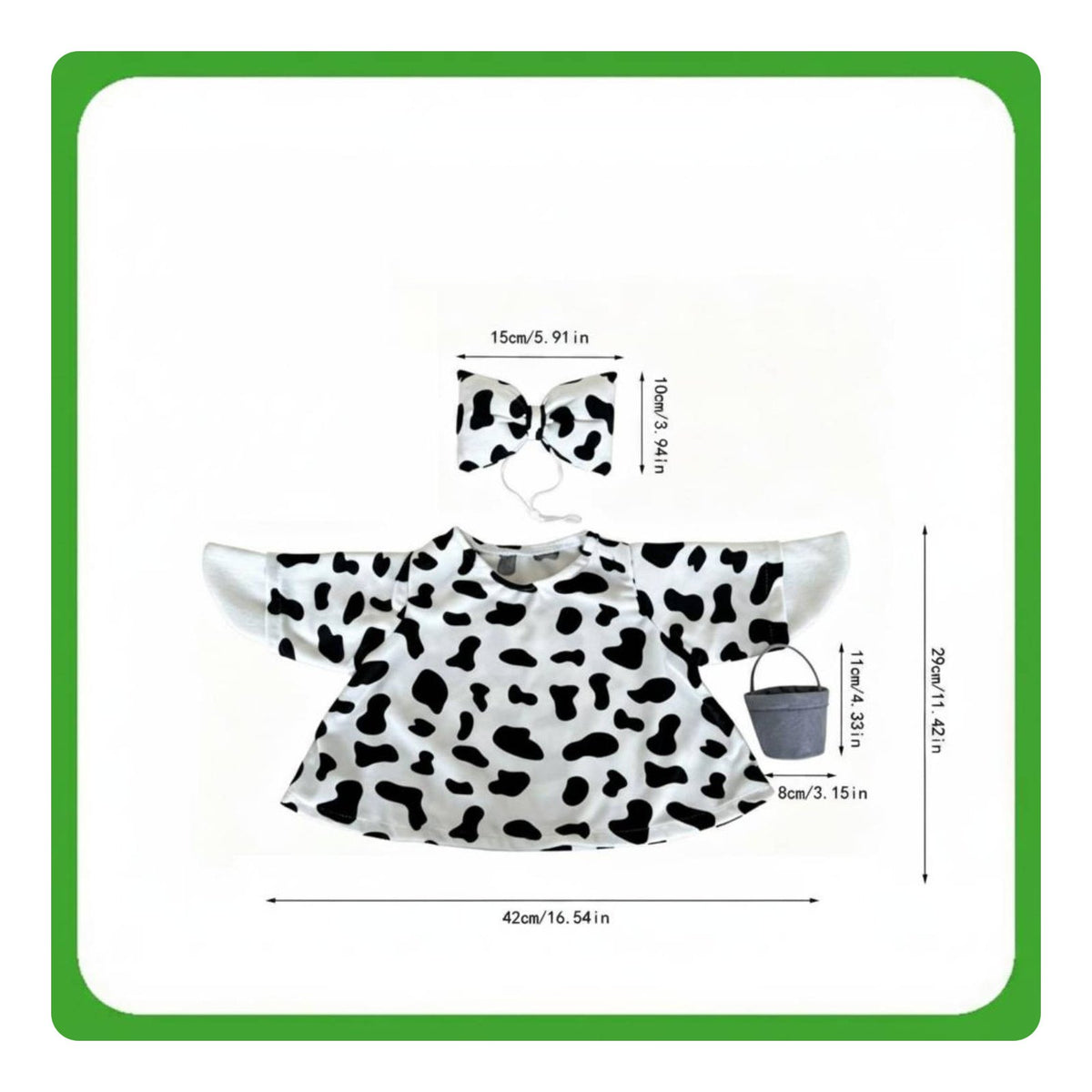 23 Inch Goose Clothes Cow Print Goose Costume for Yard, Farm