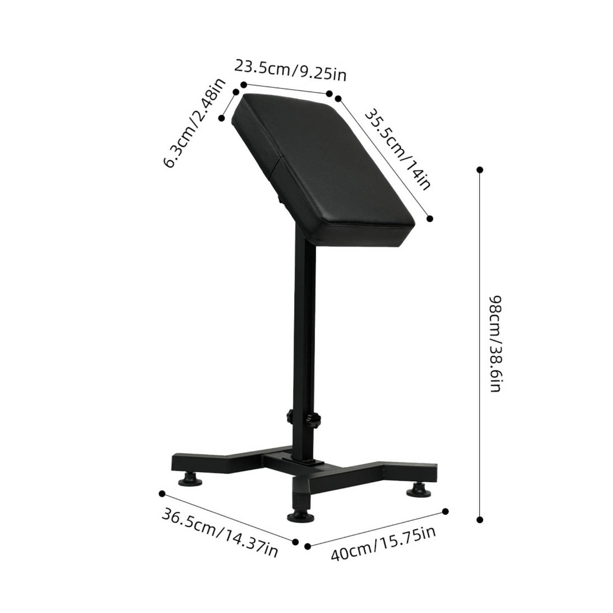 Tattoo Arm Rest Stand Stitched Seams Height Adjustable Arm Rest Black