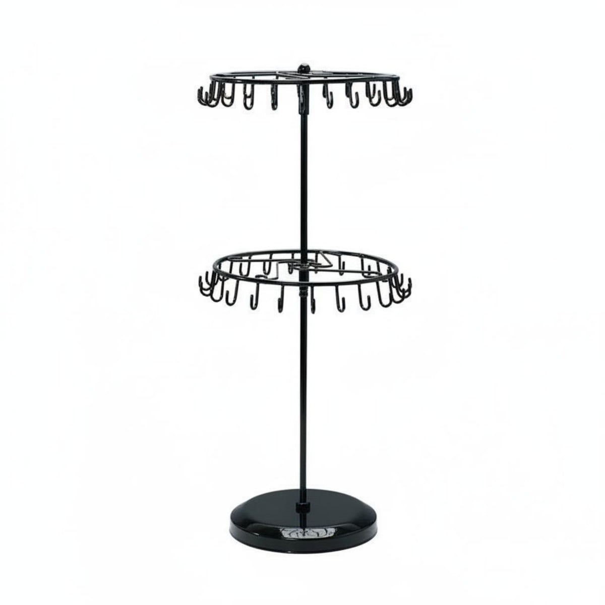 2-Tier Rotating Jewelry Stand Detachable Rotating Earring and Bracelet Organizer