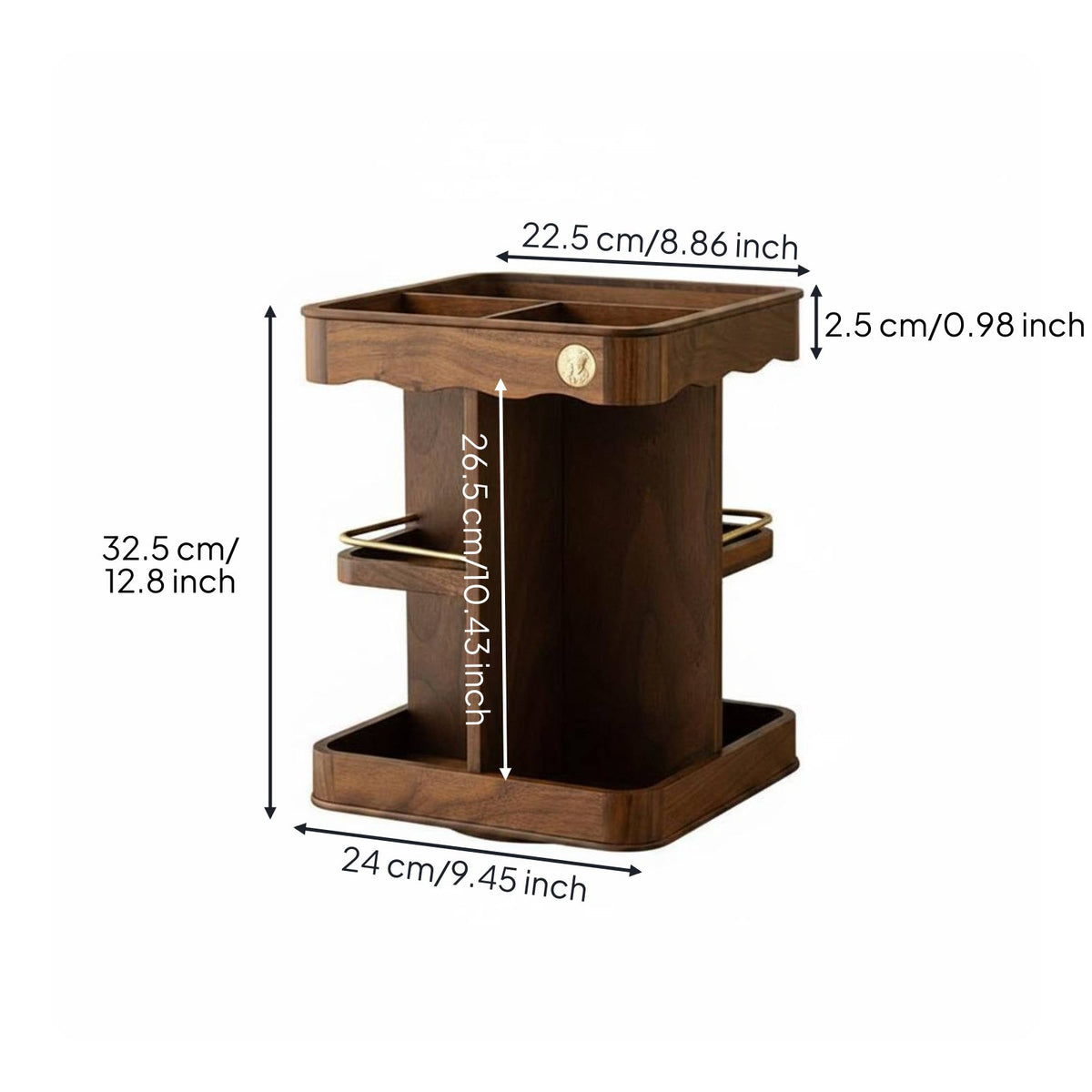 Rotating Wooden Makeup Organizer Large Capacity Walnut Scent Holder Stand Nordic Design Household Storage for Dresser Top