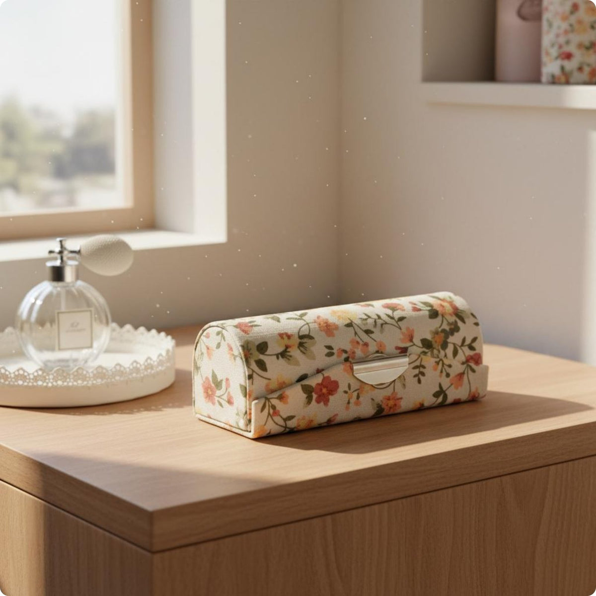 Mirror Lipstick Case Travel Friendly Floral Lipstick Box Easy to Clean